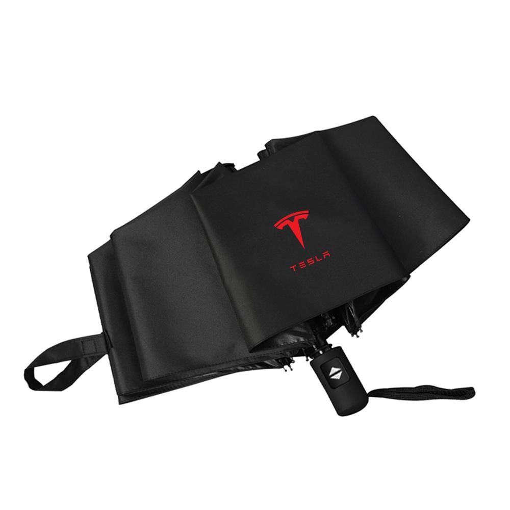 

Windproof Rain Fully Automatic Compact 3 Folding Umbrella Valve Cap for Tesla Model 3 2021 S X Y Style Roadster Car Accessories (as the picture,For Teslas)