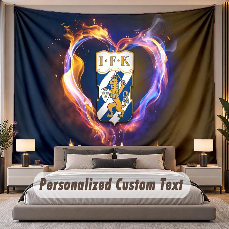 Custom Name Text Tapestry ifk göteborg Personalized Polyester Wall Tapestry For Bedroom And Room