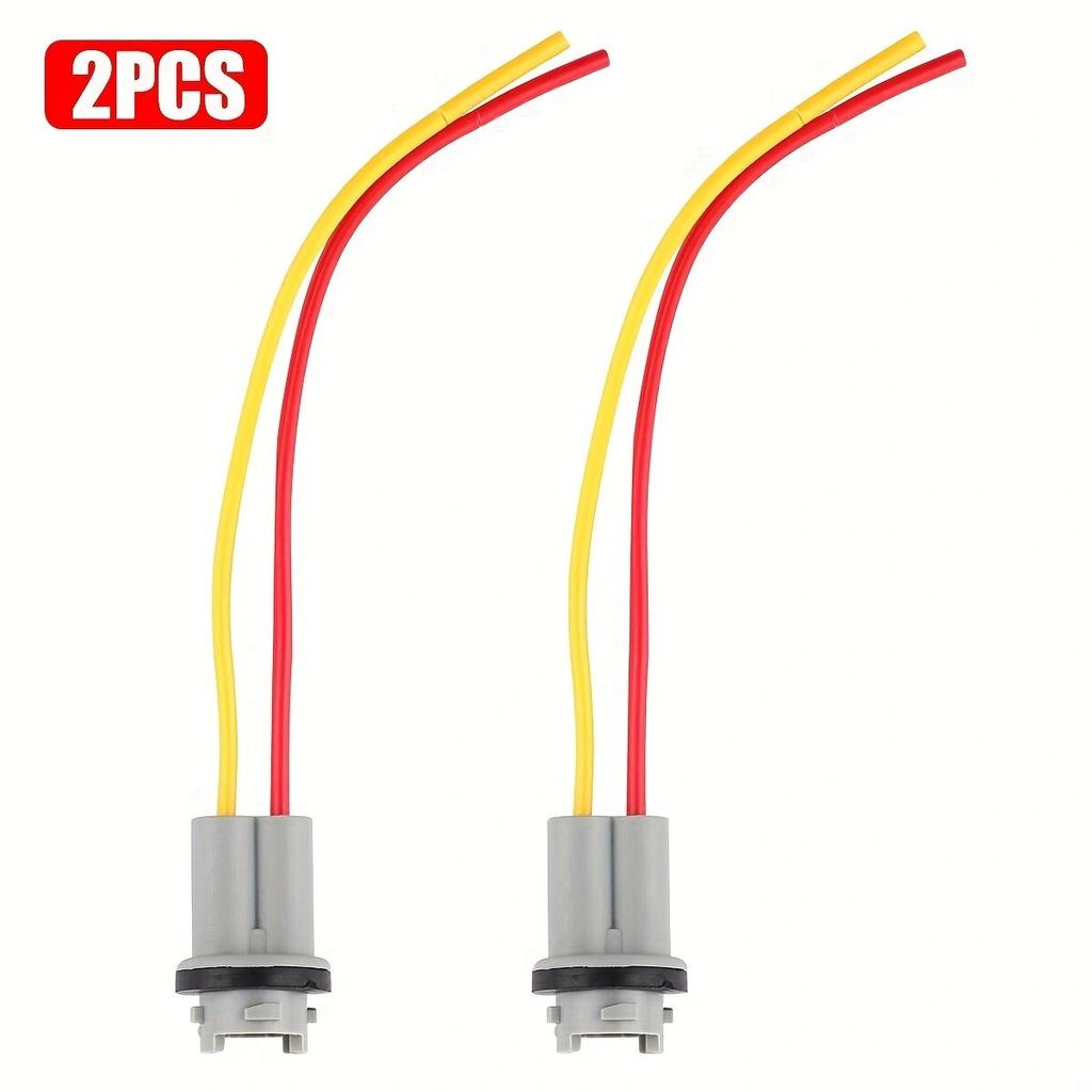 2PCS Pigtail Wire Female Socket 194 168 T10 PGS Front Rear Turn Signal Light Plug