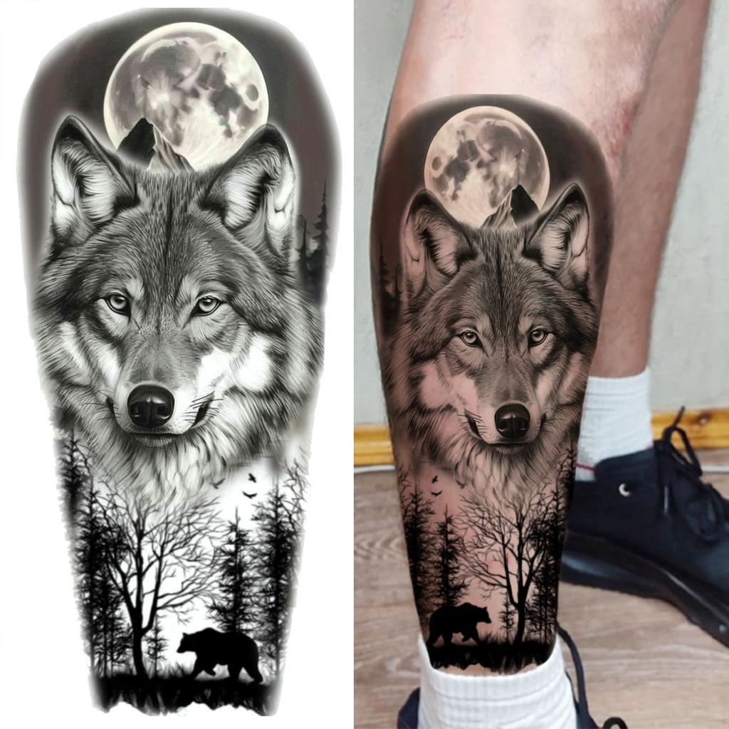 1 Sheet Realistic Lion Owl Tiger Temporary Tattoos Waterproof Long Lasting Fake Tattoo Sticker For Men Women Adults Temp Tatoos