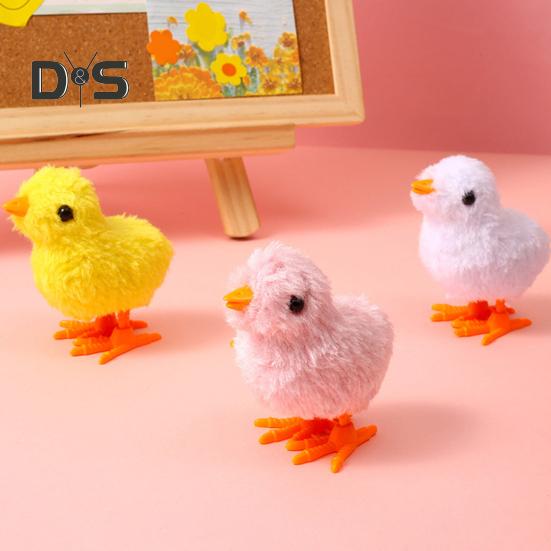 6Pcs Clockwork Toys Plush Chick Wind-up Toys Realistic Appearance Simulated Chick Figures Fluffy Chick Toys