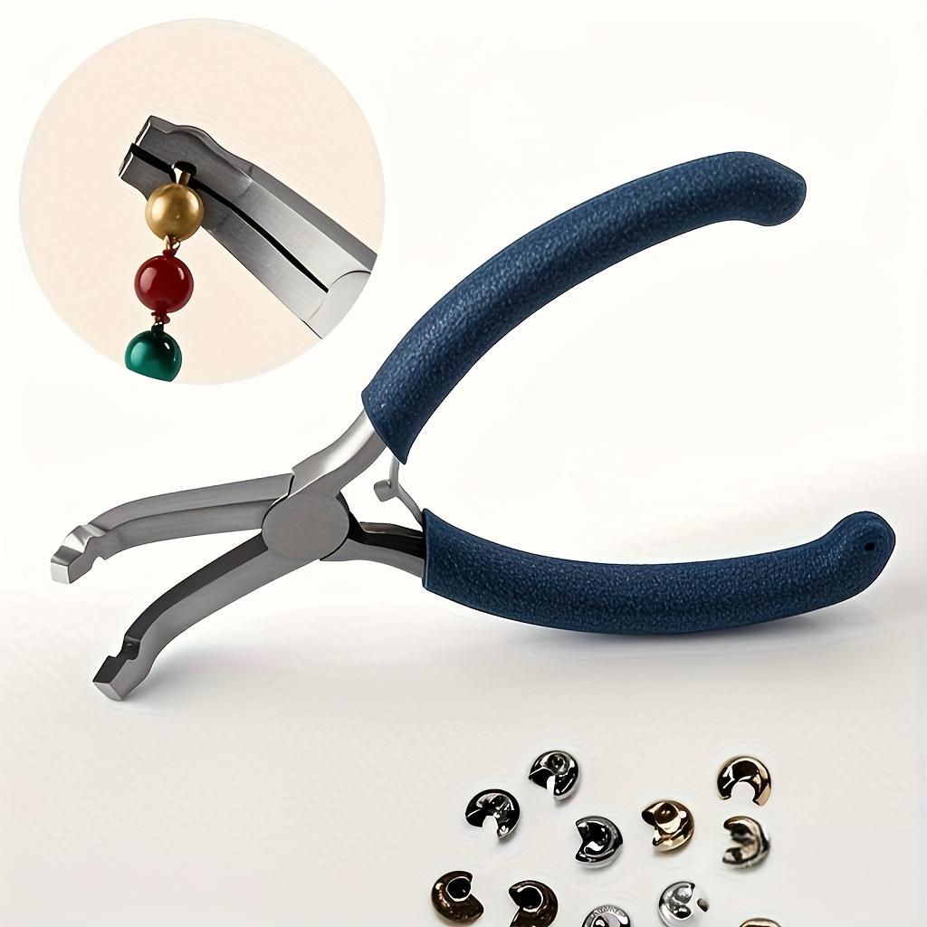 Blue Handle High Carbon Steel Round Hole Pliers - Precision Bead Positioning Ideal for DIY Crafts Jewelry Making Tools