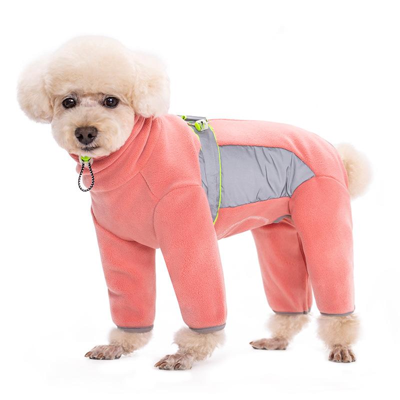

Winter Pet Warm Vest Bichon Frise Small Dog Clothes All-inclusive Bulldog Reflective Four-legged Cotton-padded Velvet Dog Jacket (as the picture,XS（old）)