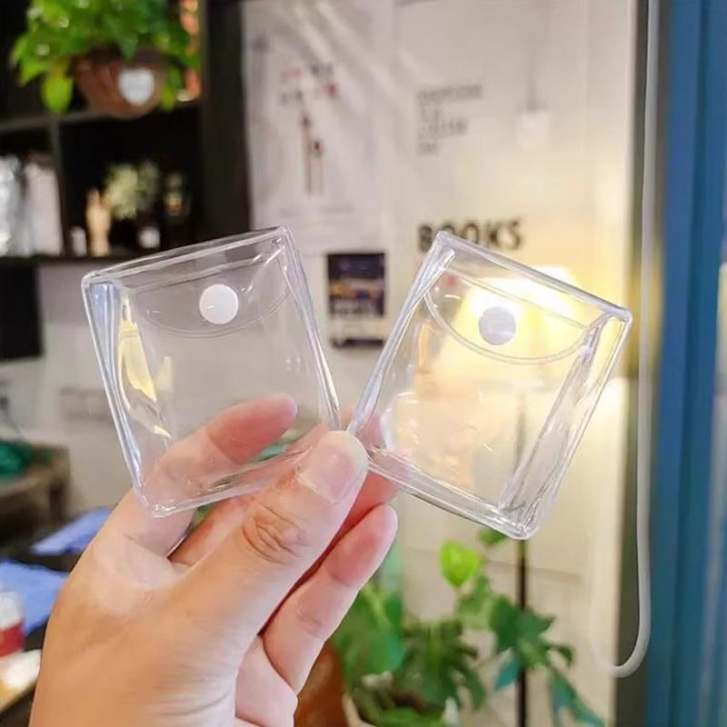 Transparent Pvc Square Mini Coin Purses Case Clear Small Key Wallets Pouch Women Kids Girls Lipstick Earphone Coin Storage Bags