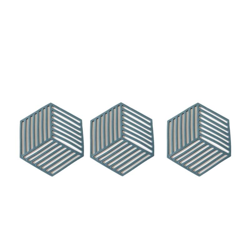 1/3/6PCS Rubber Tableware Insulation Mat Coaster Cup Hexagon Mats Pad Heat-insulated Bowl Placemat Home Decor Eco-friendly