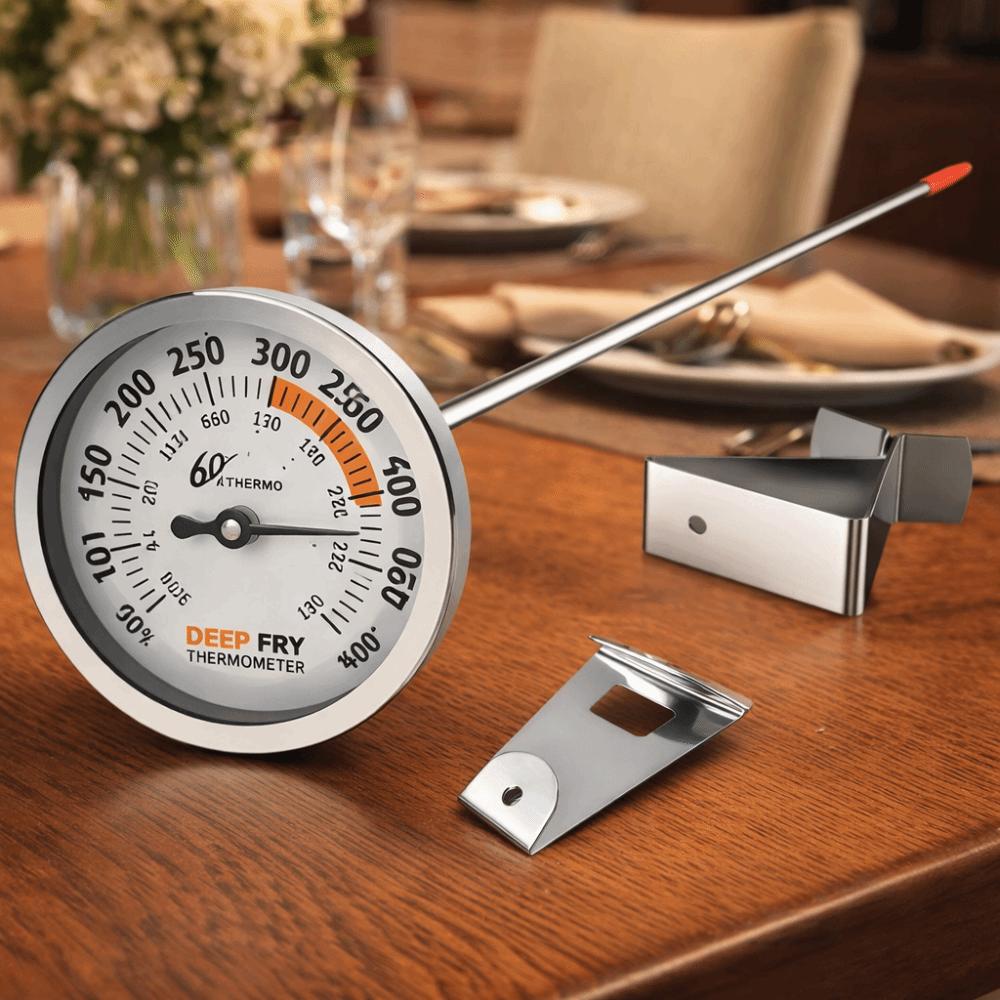 304 Stainless Steel Deep Fry Thermometer Large Dial Barbecue Thermometer  Cooking
