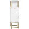 Bathroom Column Cabinet with Drawer, Cupboard and Shelf In Wood and Metal, 30x30x105cm, White