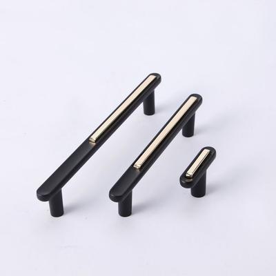 Moderne Küchenschrankgriffe Kleiderschrank Türgriff Zinklegierung Helles Gold Schwarz Schublade Einzelbohrung Hardware-Griff