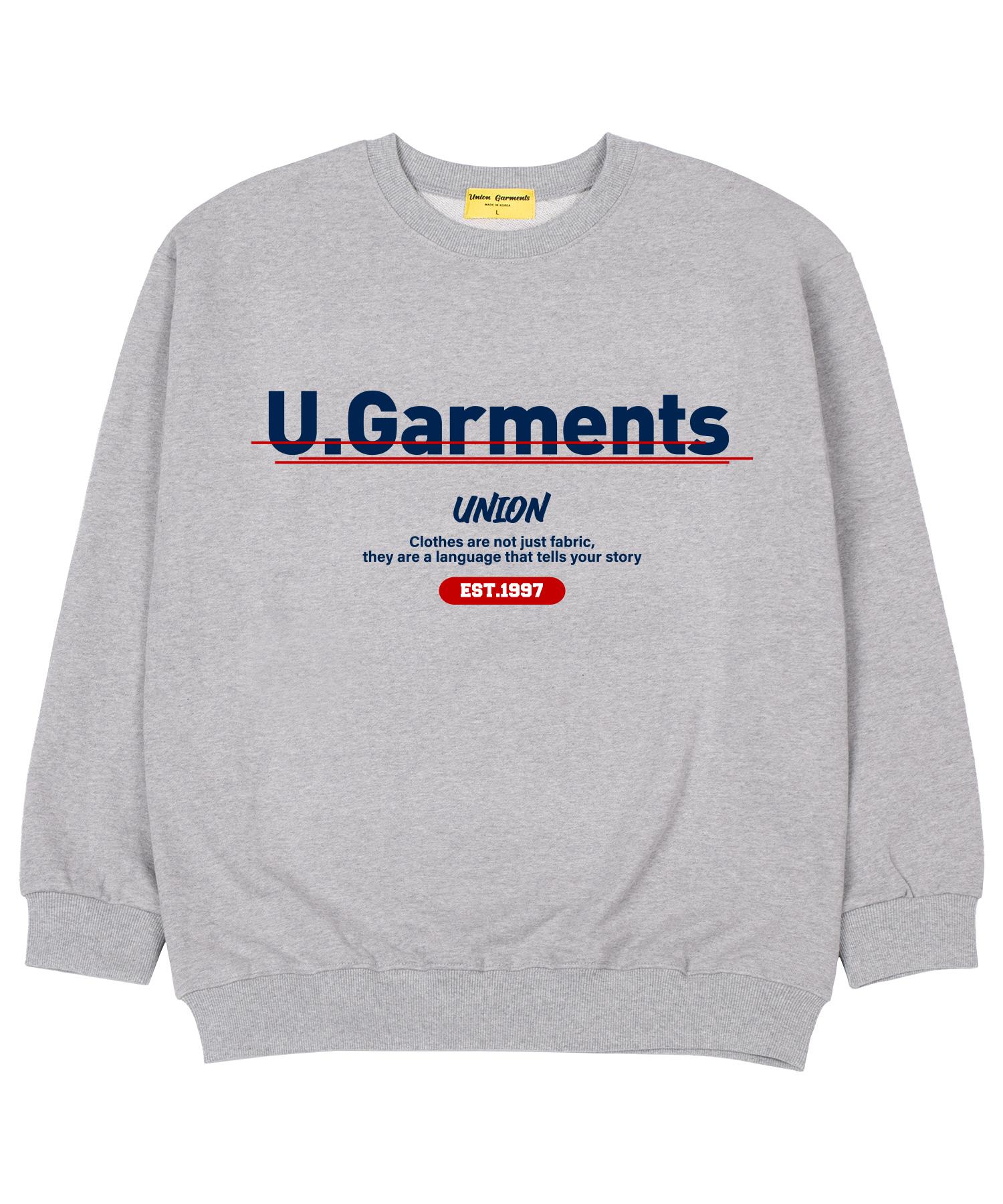 Union Garments Точка Логотип Французский Оверсайз Свитшот Серый Xxl