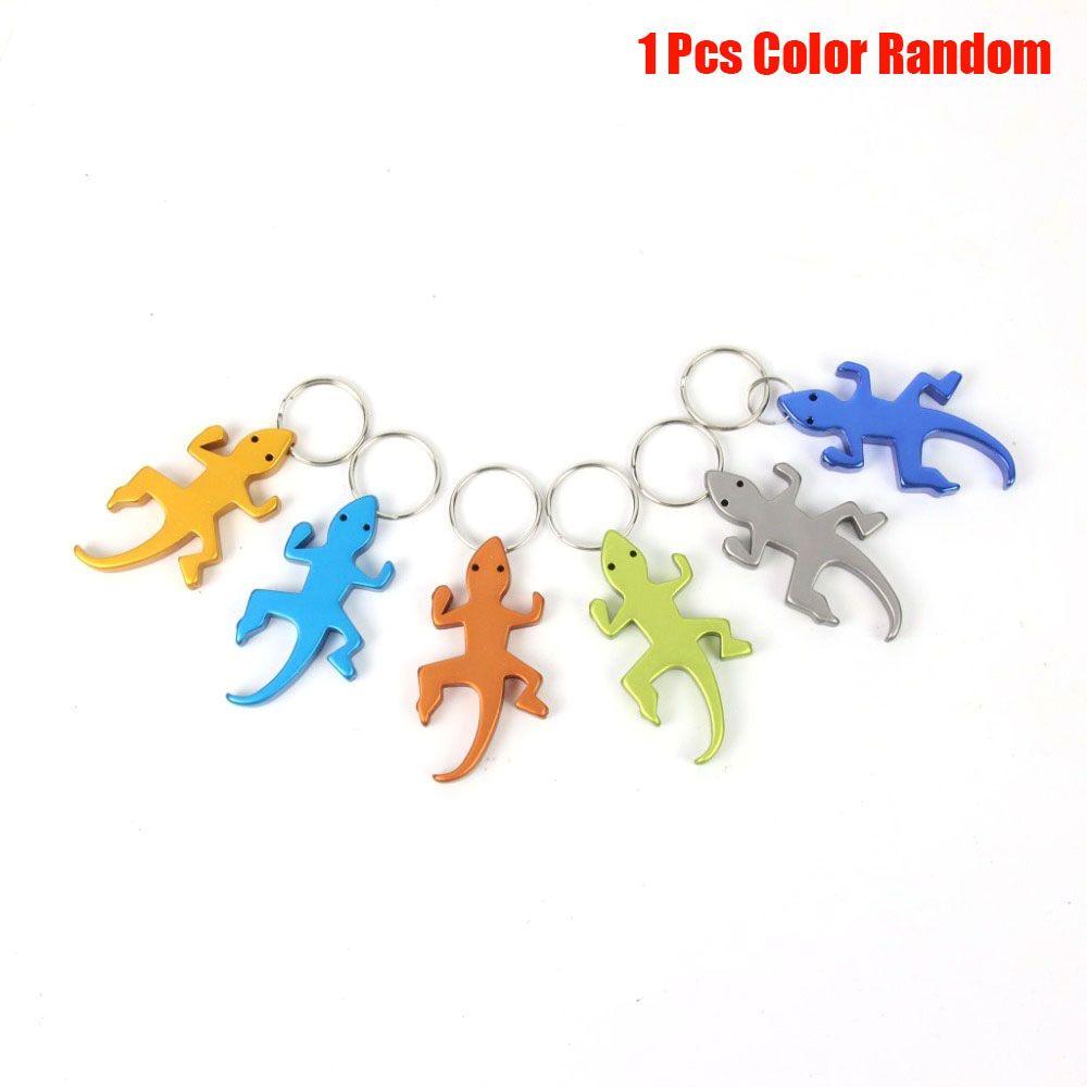 

Multifunction Keychains Beer Lizard Shape Aluminum Bottle Opener Corkscrew Openers Keys Ring 7.8x2.4cm