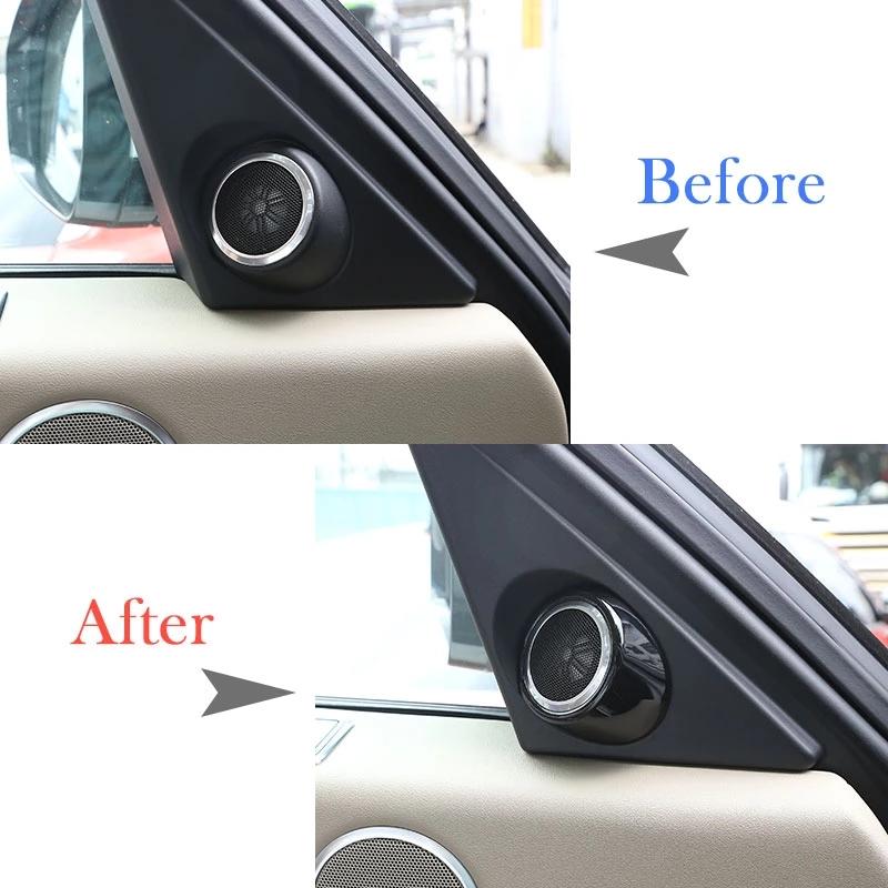 Auto Styling EINE Säule Audio Lautsprecher Hochtöner Rahmen Abdeckung Trim Aufkleber Chrom Für Range Rover Vogue 2018-Innenraum