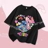 Stitch Kids T Shirt Cute Cartoon Print Short-Sleeved Fashion Casual Round Neck T-Shirt for Boys and Girls Daily Tops