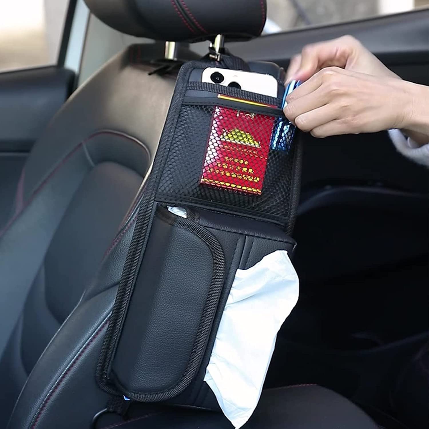 

Car Storage Car Tissue Storage Car Tissue Seat Side PU Leather Tissue Car Tissue Small Item Car Seat Side Storage Tissue Car Easy Storage Dedicated
