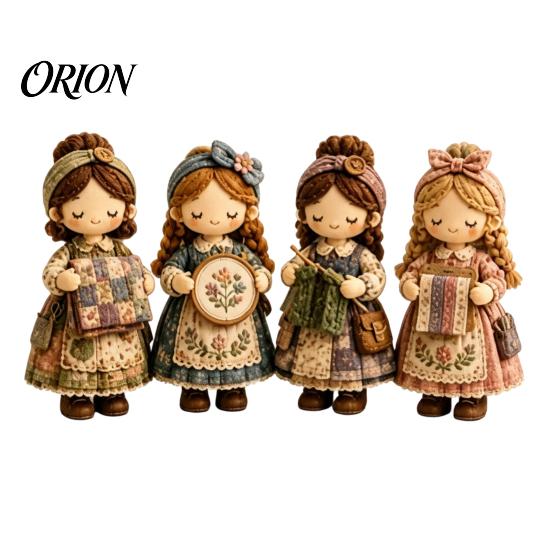 Sewing Starter Kit Patchwork Girl DIY Kit, 3D Doll Craft Set with Pre-Cut No-sew Fabric Thread Needles, Cute for Home Decor Handmade Gift