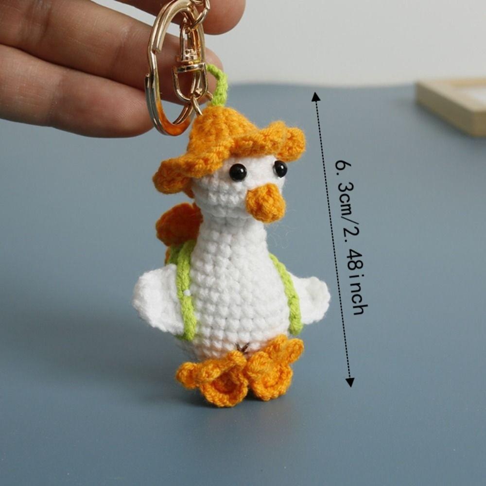 Funny Goose Duck Doll Pendant Cute Cartoon Knitting Keyring Fashion Crochet Keychains  Car Key Ring