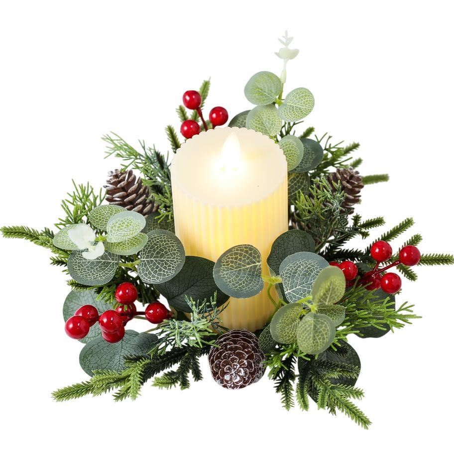 Christmas Wreath Premium Table Centerpiece Decorative Ring High Quality Scented Candle Ring For Dinner Setting Kitchen Christmas