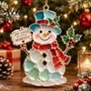 Festive Party Decor 2Pcs Sea Glass Christmas Ornament, Seaglass Heart Bird Angel Tree Star Holiday Supplies Snowman Pendant, Handmade Xmas Hanging