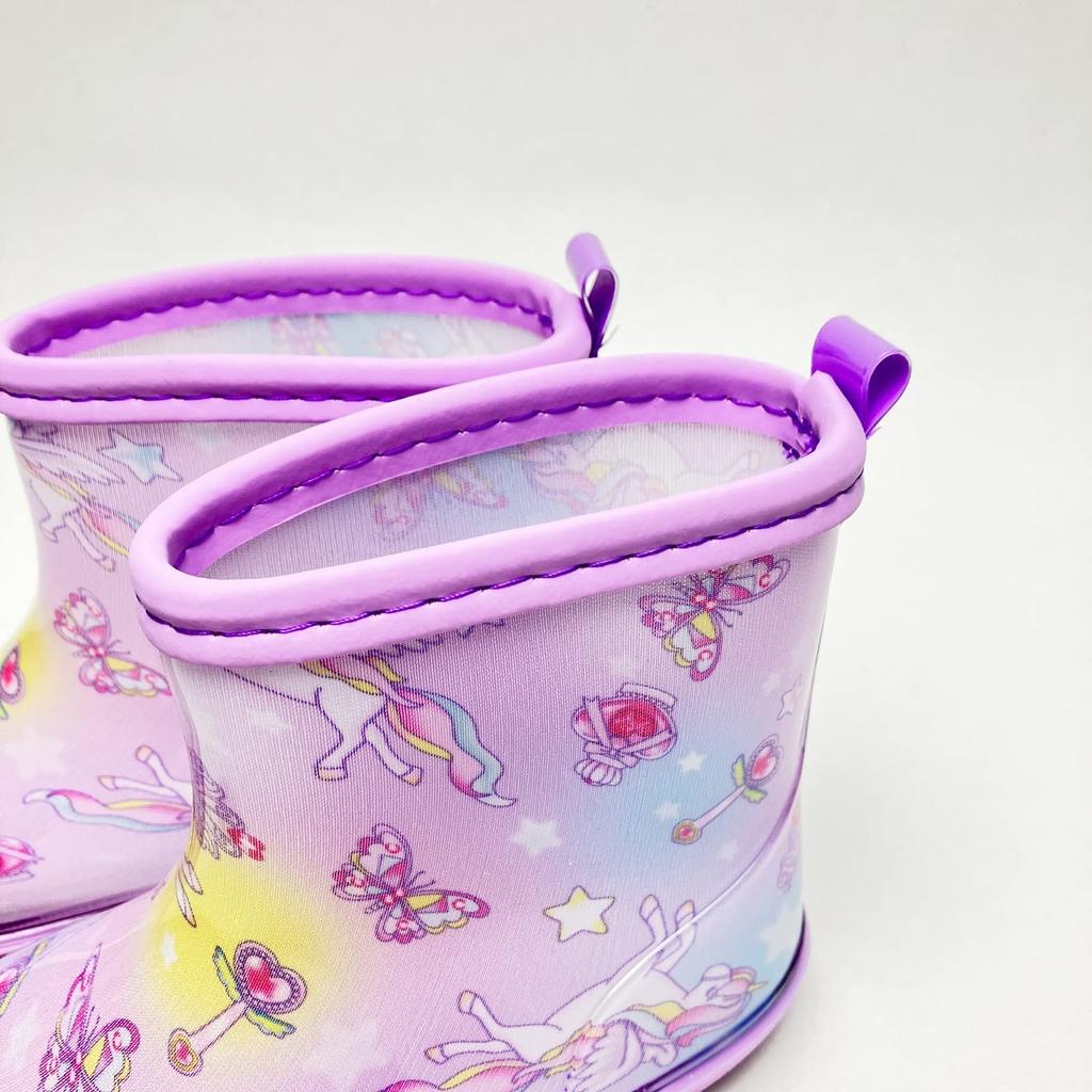 Kids Foret Rain Boots, Kids' and Baby Girls' Lightweight Rain Boots, Unicorn, Cherry, and Strawberry Designs (KF81820, Size RA, 16cm)