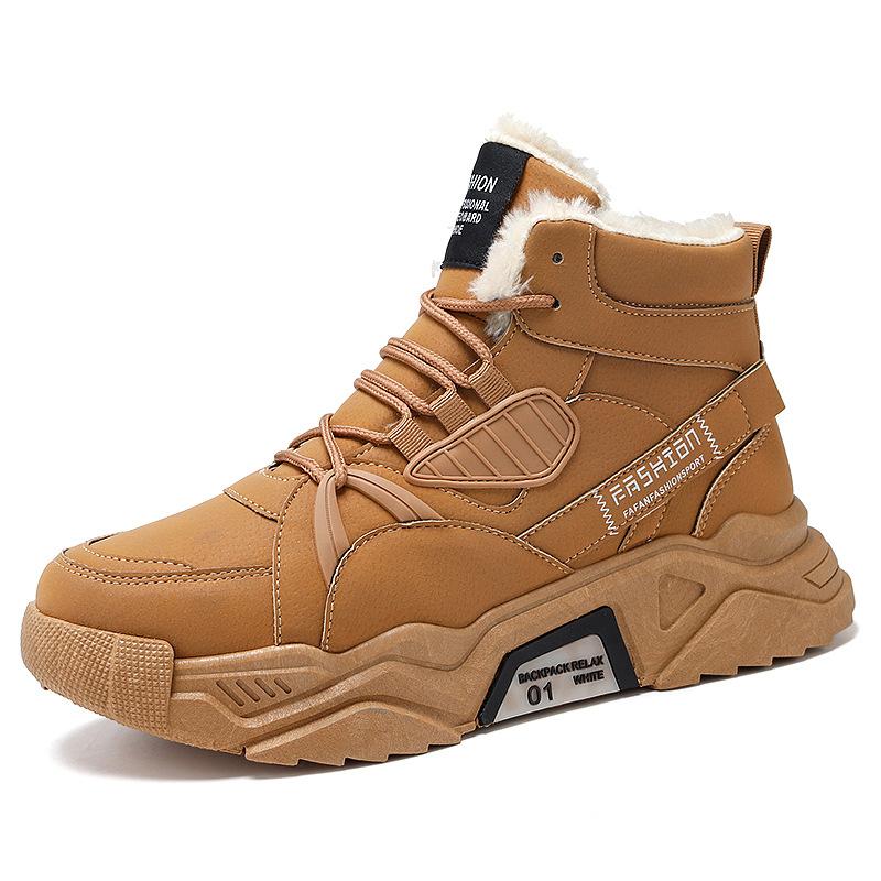 Снегоступы Мужская обувь Кроссовки Зимние туфли с высоким берцем Мужские зимние пушистые кроссовки 44 хаки