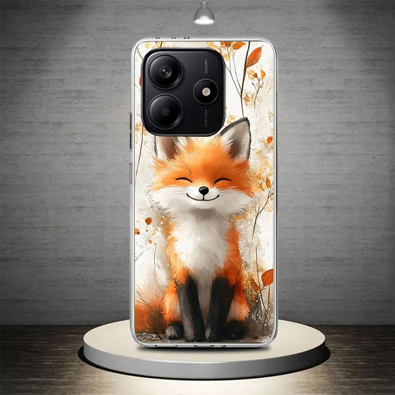 Animal Fox Phone Case Cover for Xiaomi Redmi Note 10 11 12 13 14 Pro Plus 14S 13 12S 11S 11T 11E 10S Soft Coque Redmi Note 10 11