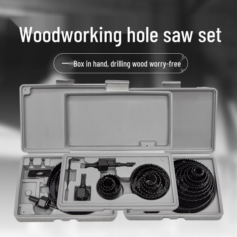 Woodworking Hole Saw Set for Wood, Gypsum, PVC, Plastic - Round Bit Downlight Drilling Tool