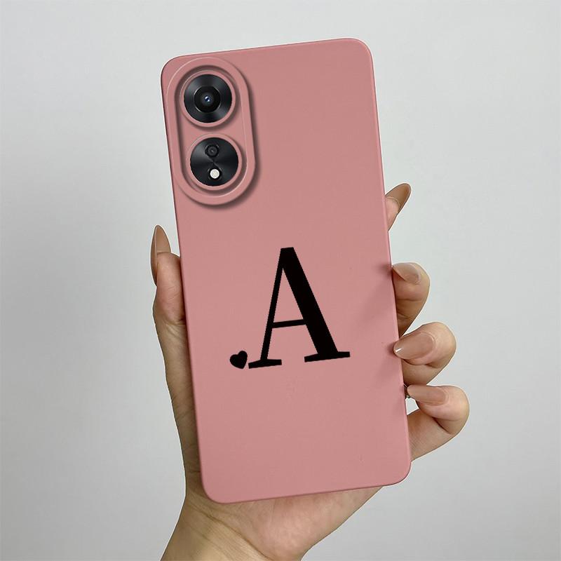 For OPPO A78 5G Case For oppo a78 5G Phone Case CPH2483 CPH2495 Cover Cute Initial Letters Square Silicone Shockproof Back Cover