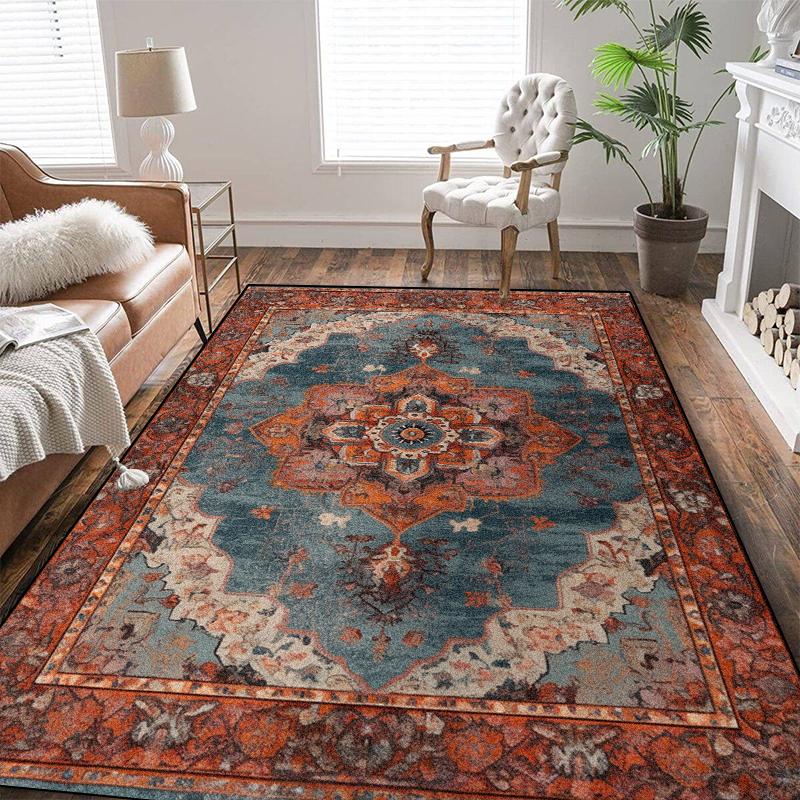 Persian Ethnic Style Carpet for Living Room Home Decoration Retro America Lounge Rugs Soft Bedroom Non-slip Bedside Mats 200x300