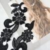 Black Water-Soluble Lace Polyester Light Embroidery Flower Patch Hollow Cloth Sticker Flower Diy Clothing Accessories