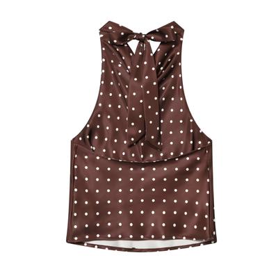 European and American Style, New Women's Clothing, Versatile, Fashionable, Fashionable, Foreign Style Polka Dot Neck Collar Top
