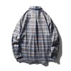Japanese-Style Retro Profile Gingham Shirt Men's Long Sleeves Spring and Autumn Coat Export Export Men's Clothing Casual Checked Shirt