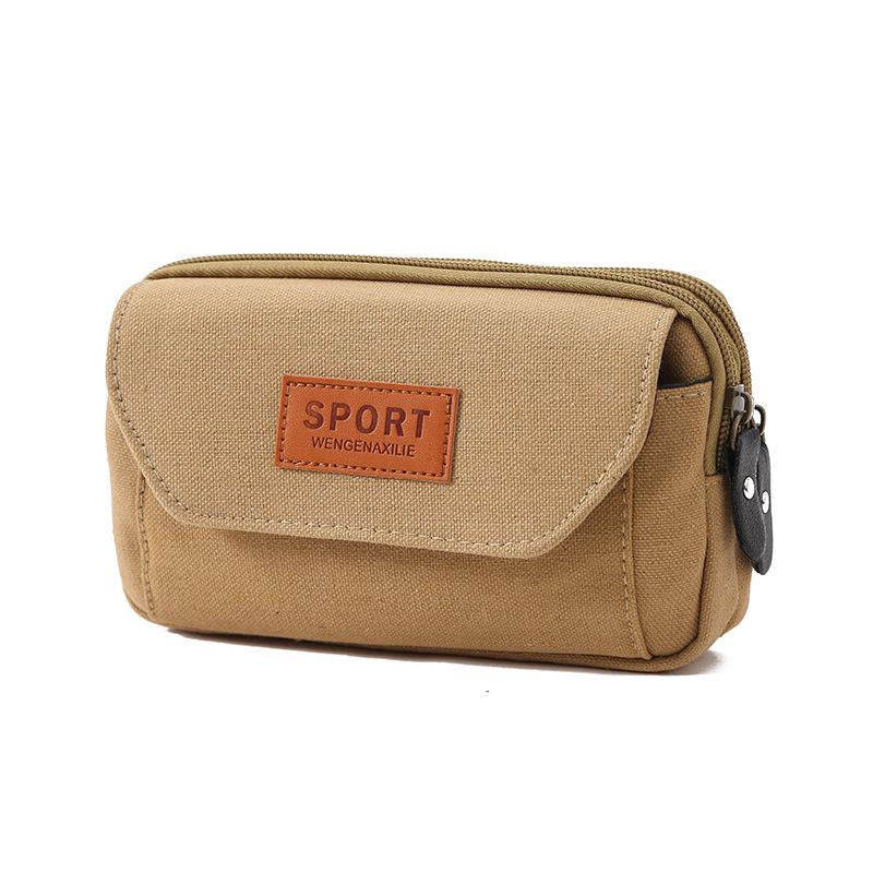 Multifunctional Canvas Waist Bag for Cell Phone, Coins, and Keys – Ideal for Outdoor Sports and Suitable for All Ages