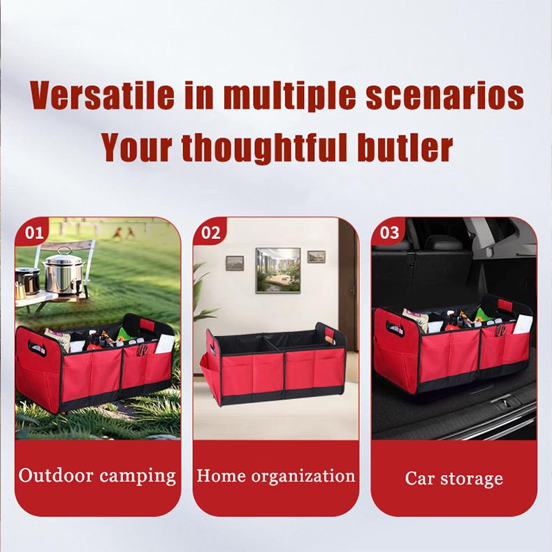 Large Collapsible Trunk Organizer with Multi Pockets Compartments Storage Organizer for Car SUV Minivan