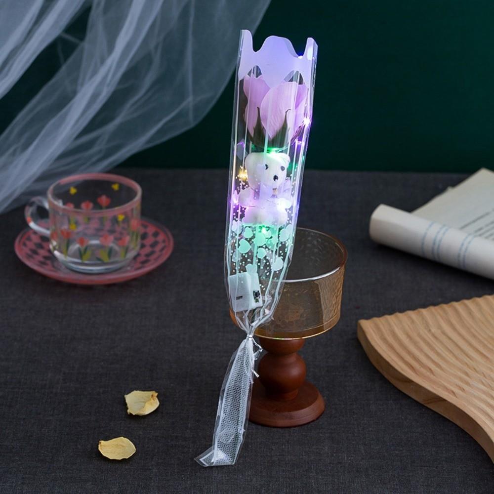Einzelnes Süßes Bären-Abschluss-Bouquet Seidenblumen DIY Künstliche Rosenblumen Bären-Bouquet Dekoration Valentinstagsgeschenk