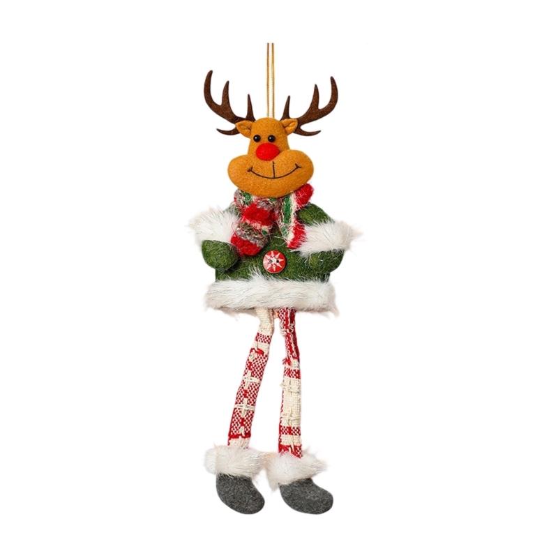 Swingable Doll Christmas Accessories Santa/Snowman/Deer/Bear Figure with Hanging Rope For Indoor Decoration