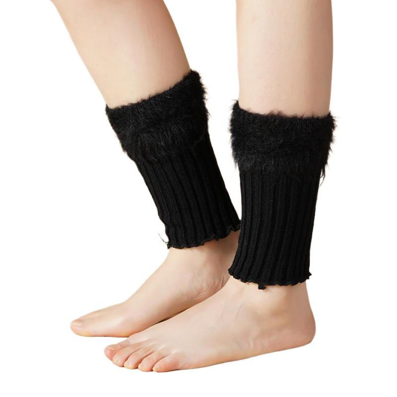 Women's Autumn Long Socks Knitted Foot Cover Leg Warmers Winter Protector Stocking Legging Non-Slip Home Ladies Socks