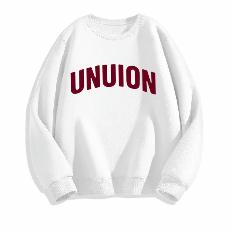 Oversized Vintage Fleece-Lined Crew Neck Sweatshirt - 450G Heavyweight, Autumn/Winter Streetwear