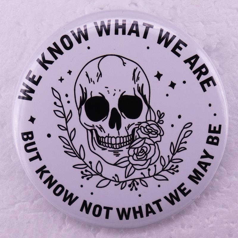 Skull Flower Brooch Badge