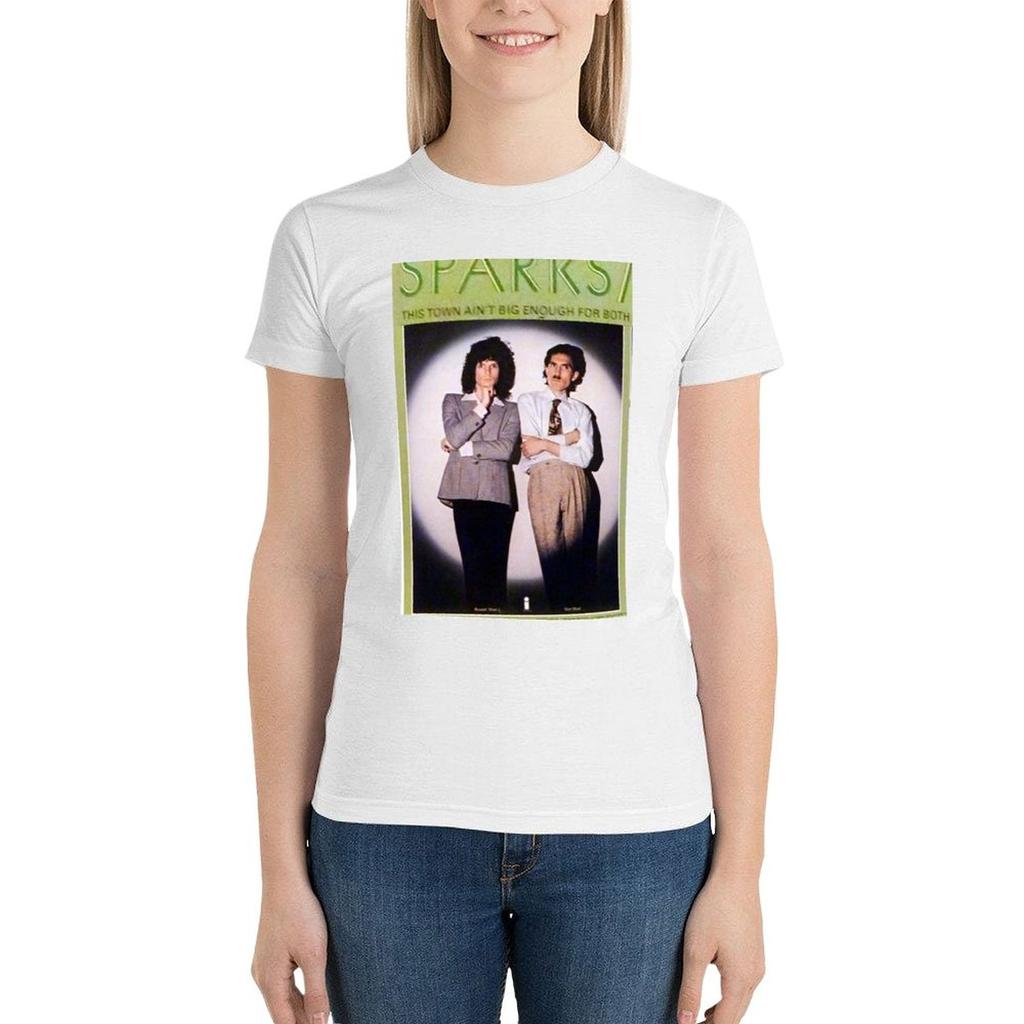 Sparks,This Town Ain'T Big Enough For Both Of Us,Kimono My House Back Cover T-Shirt Korean Fashion Graphics Tops For Women