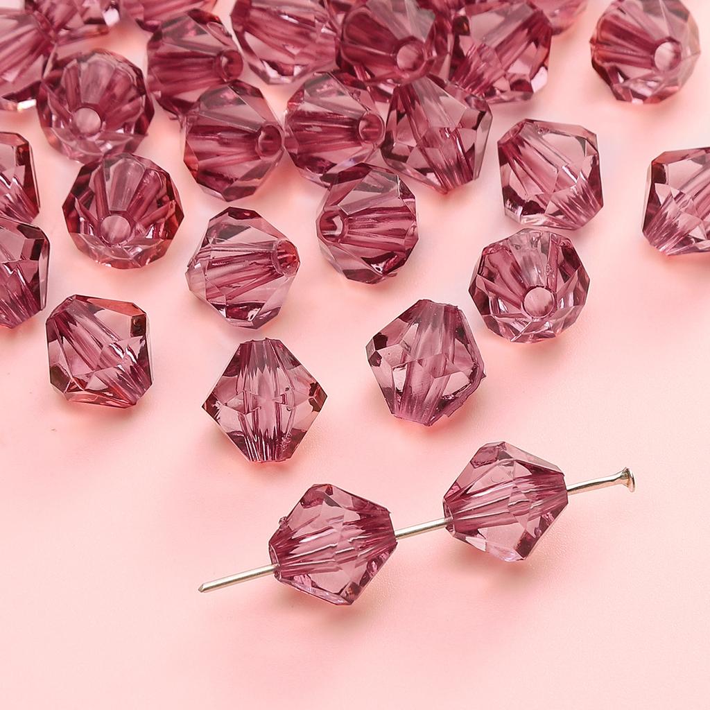 Handmade Beads Diamond-shaped Faceted Beads Acrylic Transparent Irregular Faceted Round Beads Beads DIY Bracelet Cell Phone Chain Jewelry Loose Beads