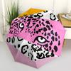 1 Stück Rosa Leopard Augen Automatischer Faltregenschirm Tragbar Zusammenklappbar 8-Rippen-Schirm für Alle Jahreszeiten, Lässiges Outdoor-Accessoire, Perfektes Geschenk