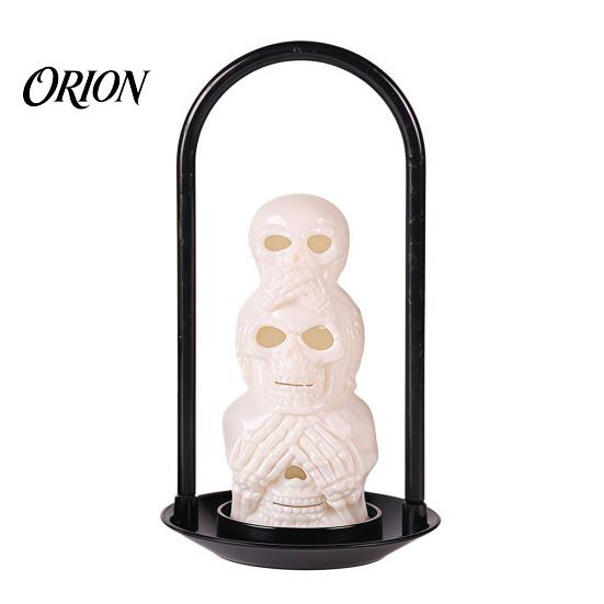 Warm LED Light for Halloween Skull Night Light, Resin Decorative Candle Lamp Battery Operated Room, Haunted House, Unique Tabletop Decoration