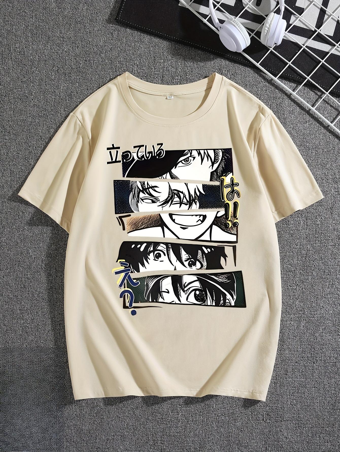 

2026 New Year Mens Street Life Mens Tshirt Anime Pattern Printing Mens Round Neck Short Sleeve Tshirt M