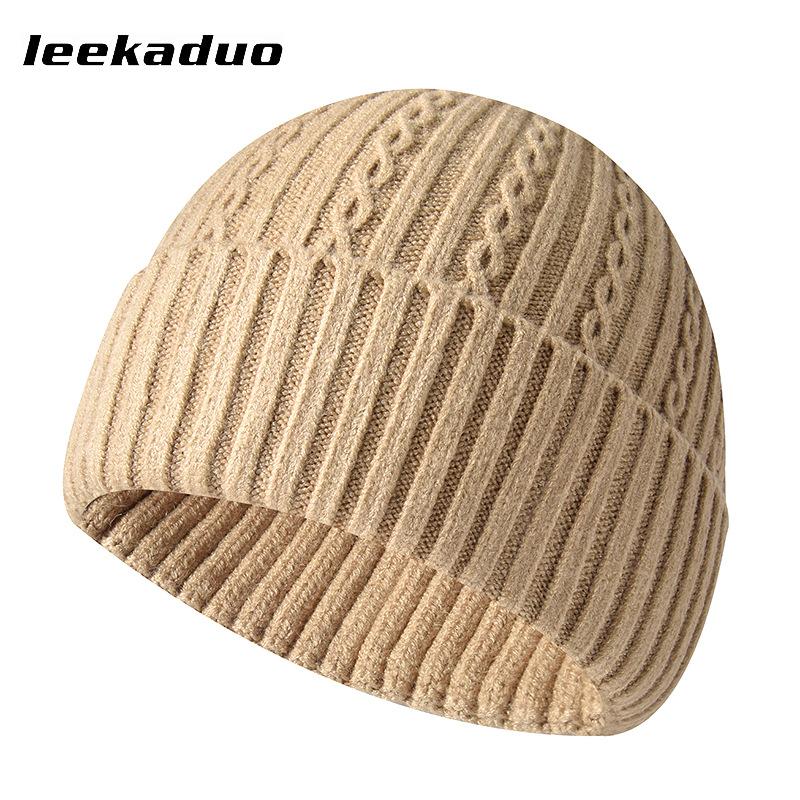 Hat for Men's Winter Casual Solid Color Knitted Hat for Women's Knitted Headcap Fashion Cold Hat