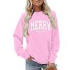 Women's Fashion Long Sleeve Christmas Printed Round Neck Loose Pullover Sweater Top