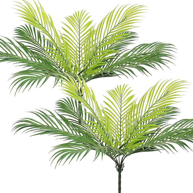 Artificial Livistona Chinensis Cycad Leaf Wall Decoration - Green Plastic Coconut Fern Leaves