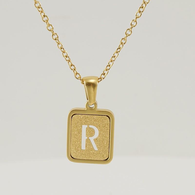 18K Hollow 26 English Letter Necklace Women's Fashion Letter Pendant Jewelry 2026