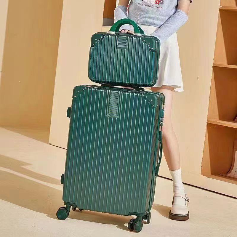2024 Retro Large Capacity Leather Travel Suitcase with Password Lock for Students & Families