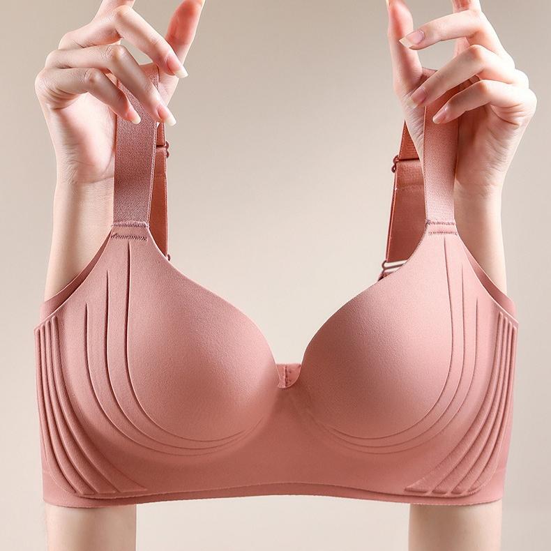 Gathering Bra Women's Adjustable Secondary Lactation Bra Outward-expanding Upper Support Thin Bra Seamless Bra