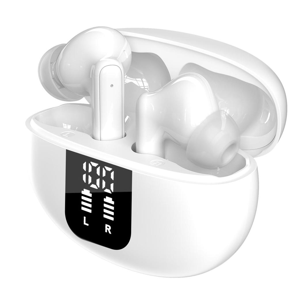 2024 Kabellose Kopfhörer HiFi Stereo Sport-Ohrhörer mit Geräuschunterdrückungsmikrofon, 90 Stunden Wiedergabezeit, Bluetooth 5.4 mit LED-Leistungsanzeige für Android iOS