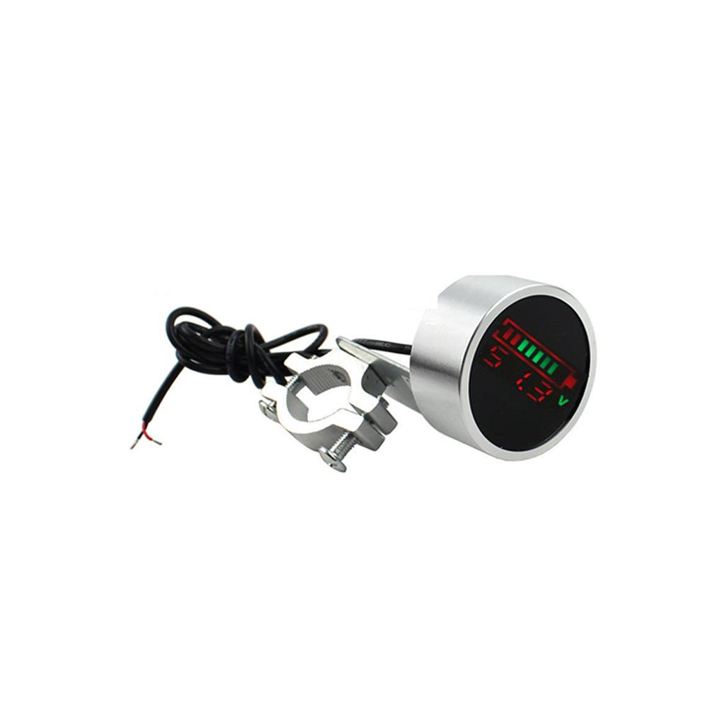Metal Electric Bike Voltage Meter Round Digital Rectangular Modified Power Display Scooter Voltmeter Accessories